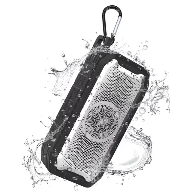 Waterproof BT 5.0 Speaker IPX7, Portable Outdoor Wireless Speaker with USB Disk Sd/tf Card Clip, Bass FM Radio for Shower Hiking
