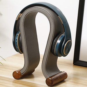 Penyangga Headphone Kulit Walnut, Rak <span class=keywords><strong>Display</strong></span> Headphone untuk Komputer dan Game, Aksesoris Penyangga Headphone - Product Image 5