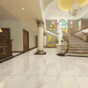 Azulejos de porcelana de aspecto de mármol de carrara, azulejos de porcelana de diseño para el suelo, color blanco, 120x60, foshan - Product Image 1