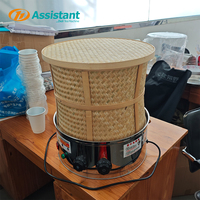DELI ASSISTANT DL-6CHBL-40 900W Tambour de torréfaction de thé électrique en bambou 2kg, petit torréfacteur de thé, four à air chaud 30-150 pour feuilles de thé