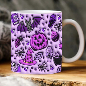 Taza de Café de Cerámica 3D con Diseño de Fantasma Espeluznante de Halloween, Calabaza de Halloween - Product Image 2