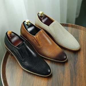 Chaussures en cuir à cellules ouvertes pour hommes, cuir véritable, ajustement réglable, pour tenue de ville, respirantes, sandales à enfiler - Product Image 2