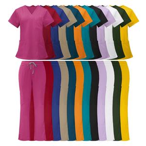 Fabbrica su misura in poliestere Spandex scrub uniformi medicali top e pantaloni traspiranti uniformi da cura delle donne ospedaliere - Product Image 4