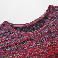 Robe longue maxi en tricot pour femme, style décontracté, à manches longues, ajourée, effet amincissant, avec dégradé de couleurs et détails au crochet