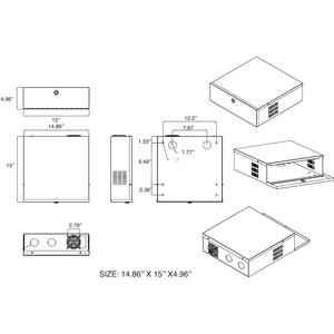 Gabinete de Pared Vertical de 19 Pulgadas para DVR, <span class=keywords><strong>2U</strong></span> 4U 6U, Abatible, Abierto, de Acero SPCC para Grabador NVR CCTV - Product Image 6