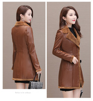 Manteau Trench d'Hiver Personnalisé pour Femme, à Doublure Polaire, avec Col Revers et Veste en Fausse Fourrure et Faux Cuir