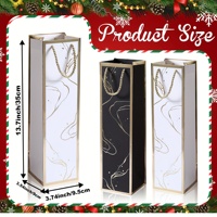 Sacs cadeaux en papier couché avec poignée, imprimés à la feuille d'or, nouveau design, personnalisés, pour emballage de vin, vente en gros d'usine