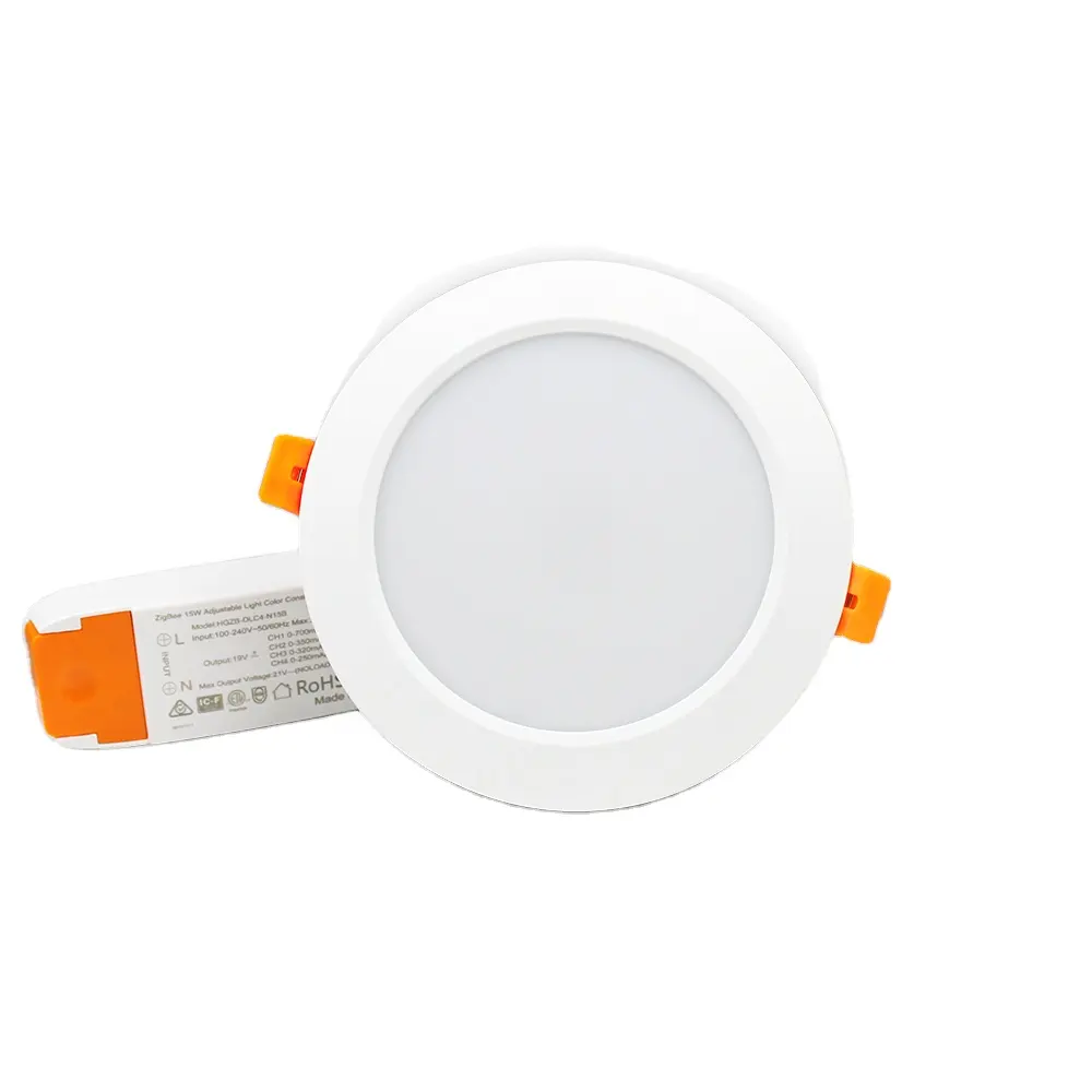 ZigBee 3.0 Smart RGBW 4.5 Inch Downlight Led Bulb Light Amazon Echo Plus 15w Smart Lighting Solution zemismart