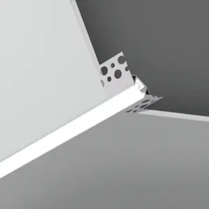 Plasterboard 1213D LED Light Strip Slot Recessed Trimless Frame Extrusion Aluminium Channel Profile for Slatwall Drywall Ceiling