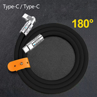 Kabel Data Tipe-C Pengisian Cepat 120W Super Cepat TPE 6A dengan Rotasi Magnetik 180 Derajat untuk Ponsel Android 15 PD