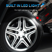 Compresseur d'air 12V à double cylindre 120W 100psi en ABS pour voitures - Gonfleur rapide de pneus avec lumière LED et moniteur de pression des pneus 30 min