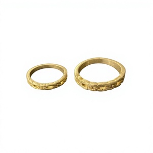 Classic Gold Plated Wedding Bands Unisex <b>Plain</b> Design <b>Rings</b> for Wedding Occasion - Product Image 1