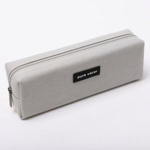 Trousse à crayons en toile X415, grande capacité, couleur unie, avec fermeture éclair, pour étudiants - Vente en gros de fournitures scolaires - Product Image 3