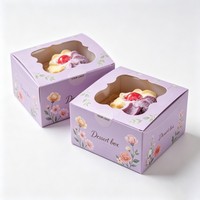 Boîte d'emballage en papier pour gâteau avec logo personnalisé, impression couleur, boîtes carrées pour gâteau et pain avec fenêtre, emballage alimentaire de qualité alimentaire pour dessert