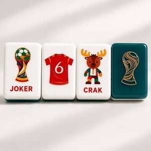 Ensemble <span class=keywords><strong>de</strong></span> Mahjong Américain <span class=keywords><strong>de</strong></span> Luxe sur le thème du Football, Tuiles numérotées, Trophée, Joker, Moose, CRAK, Chaussures <span class=keywords><strong>de</strong></span> gardien <span class=keywords><strong>de</strong></span> but, Ballon, Vert sarcelle foncé, Back Entertainment - Product Image 5
