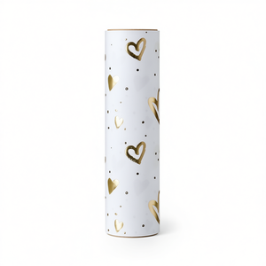 Love Gift <b>Wrap</b> 1.5m x 70cm <b>White</b> Gold Hearts Valentine's Day Supplies - Product Image 2