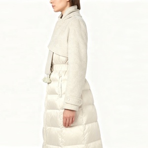 Garçon femmes hiver nouvelle mode asymétrique couleur bloquée écharpe col mi-long taille attachée <span class=keywords><strong>longue</strong></span> blanc canard <span class=keywords><strong>doudoune</strong></span> - Product Image 4