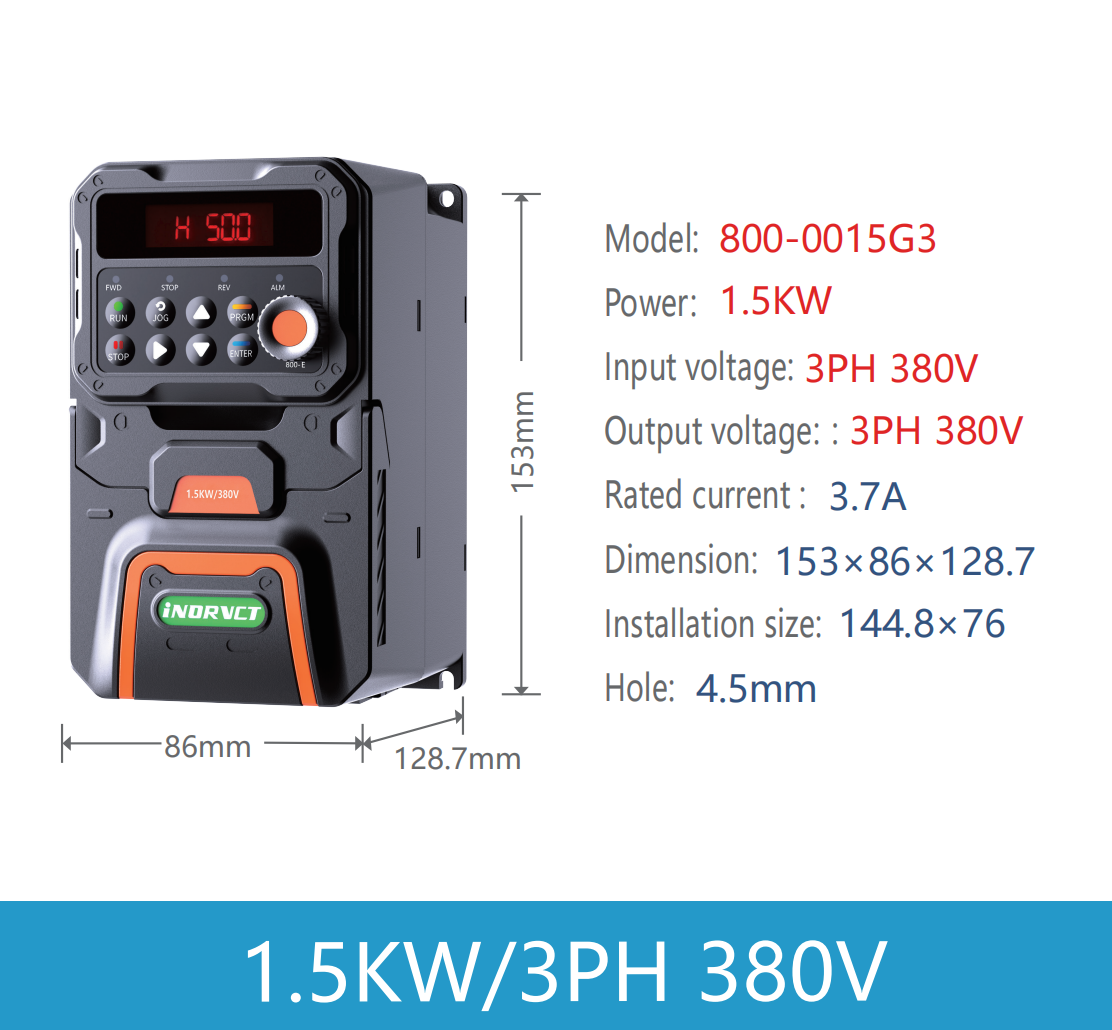 1.5kw/2hp 3phase 380v to 3phase 380V