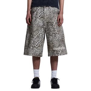 Design personnalisé léopard Baggy Jeans Shorts Streetwear Carvans 100% coton Dtg Imprimer Jeans Pantalon Short Jorts pour hommes - Product Image 1