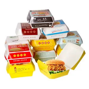 Lipack Kfc Eco Food Packaging Burger Box White Paper Clamshell Burger Box