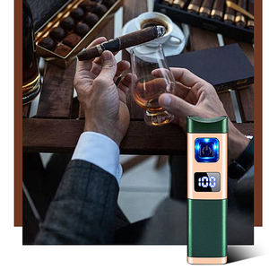 Nuovo Potente Accendino per Sigari a Tre Fiamme Dirette Blu, Ricaricabile, Multifunzione Gas-Elettricità - Product Image 5