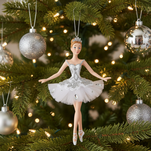 Ornamento Stagionale a Forma di Ballerina Regina delle Nevi, Decorazione per Albero di Natale, Fata Biancaneve Personalizzata, Accessorio Natalizio in Resina da Appendere - Product Image 3