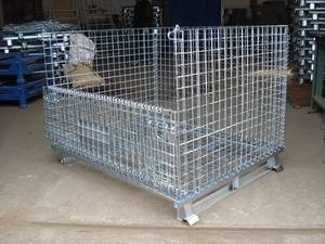 Conteneur en treillis métallique pliable entrepôt industriel stockage de fret métallique en vrac équipement de <span class=keywords><strong>Cage</strong></span> en acier inoxydable avec roues - Product Image 4