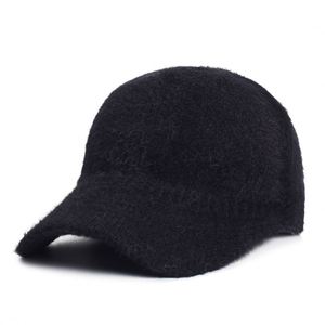 Casquette de baseball tricotée pour l'automne et l'hiver - Casquette de baseball décontractée chaude et moelleuse de couleur unie - Product Image 2