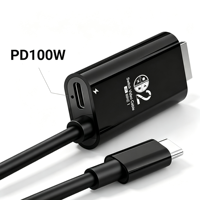 Kabel DHTV OEM 2m PD 100W Pengisian Daya HDTV 4k60hz Tipe C ke Kabel HDTV untuk NS Switch 1/2