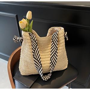 HKZB Nouveau sac de plage tissé polyvalent pour femmes, grande capacité, sac à bandoulière sous le bras - Product Image 5