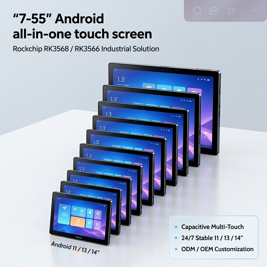 7/8/10.113.3/<strong>15</strong>.6/17 /18.5/19/21.5/28.6/32/43/55Inch <strong>Android</strong> All-in-one Device With RK3288/RK3568/RK3576 Support Customization
