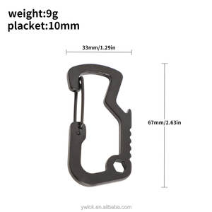 Crochet à ressort en alliage d'aluminium 6,7*3,3 cm, ouvre-bouteille, EDC multifonctionnel, mousqueton de type D, porte-clés, décontracté, voyage - Product Image 3