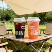 Gobelet en plastique jetable personnalisé avec logo pour Bubble Tea, café, jus, avec couvercles, 12oz, 14oz, 16oz, 20oz, en PP PET transparent