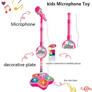 Per bambini Karaoke microfono per bambini regalo di compleanno microfono con supporto luce lampeggiante canzone strumenti musicali giocattoli per bambini - Product Image 3