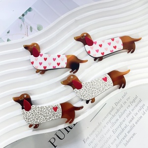 Porte-clés en acrylique motif chien teckel <span class=keywords><strong>de</strong></span> dessin animé, design créatif, <span class=keywords><strong>vente</strong></span> en gros, fabrication DIY, promotion spéciale Allemagne - Product Image 2