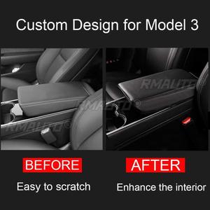 Housse de console pour Tesla Model 3, coussin d'accoudoir, résistant aux rayures, en cuir PU, protection de console centrale, accessoires de voiture - Product Image 2