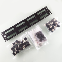 Panel Patch Modular CAT6 UTP 48 Port RJ45 2U 19 Inch untuk Rak, Panel Kabel Jaringan Berkualitas Tinggi 48 Port RJ45