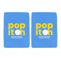 Pochette plate personnalisée avec logo design, sac d'emballage en plastique refermable à fermeture solide pour patchs anti-boutons
