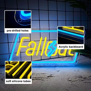 <strong>Fallouts</strong> LED Neon Sign Dimmable USB Powered Gamer Wall Decor IP65 Acrylic <strong>Lamp</strong> Body Flex for Game Room Living Room
