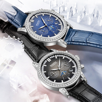 Montre pour homme Mark Fairwhale, diamant, multifonctionnelle, trois aiguilles, six aiguilles, simple, tendance, quartz, lumineuse, FW-5970