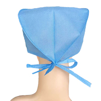 EN 2017/745 topi teater SMS medis biru buatan mesin topi bedah sekali pakai dengan ikat belakang