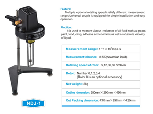 Brookfield Viscometer Ndj-1 Pointer Viscometer Viscosity Meter Rotary Rotational Indicator Viscometer NDJ-1