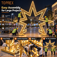 TOPREX Beleuchteter Weihnachts-Eingangsbogen 3D-Lichter LED-Sternskulptur für Kommunale Straßen Festliche Weihnachtsdekorationen