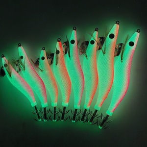 Mồi câu tôm phát sáng Dụng cụ câu cá mô phỏng Mực móc phát sáng trong bóng tối Móc câu hình tròn Móc câu bằng thép carbon cao Mồi câu cá - Product Image 6