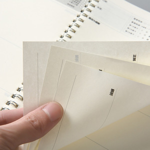 Carnet à spirales personnalisé en PVC, <span class=keywords><strong>pages</strong></span> résistantes à l'encre, quadrillage, papier beige Daolin, couverture blanche - Product Image 4
