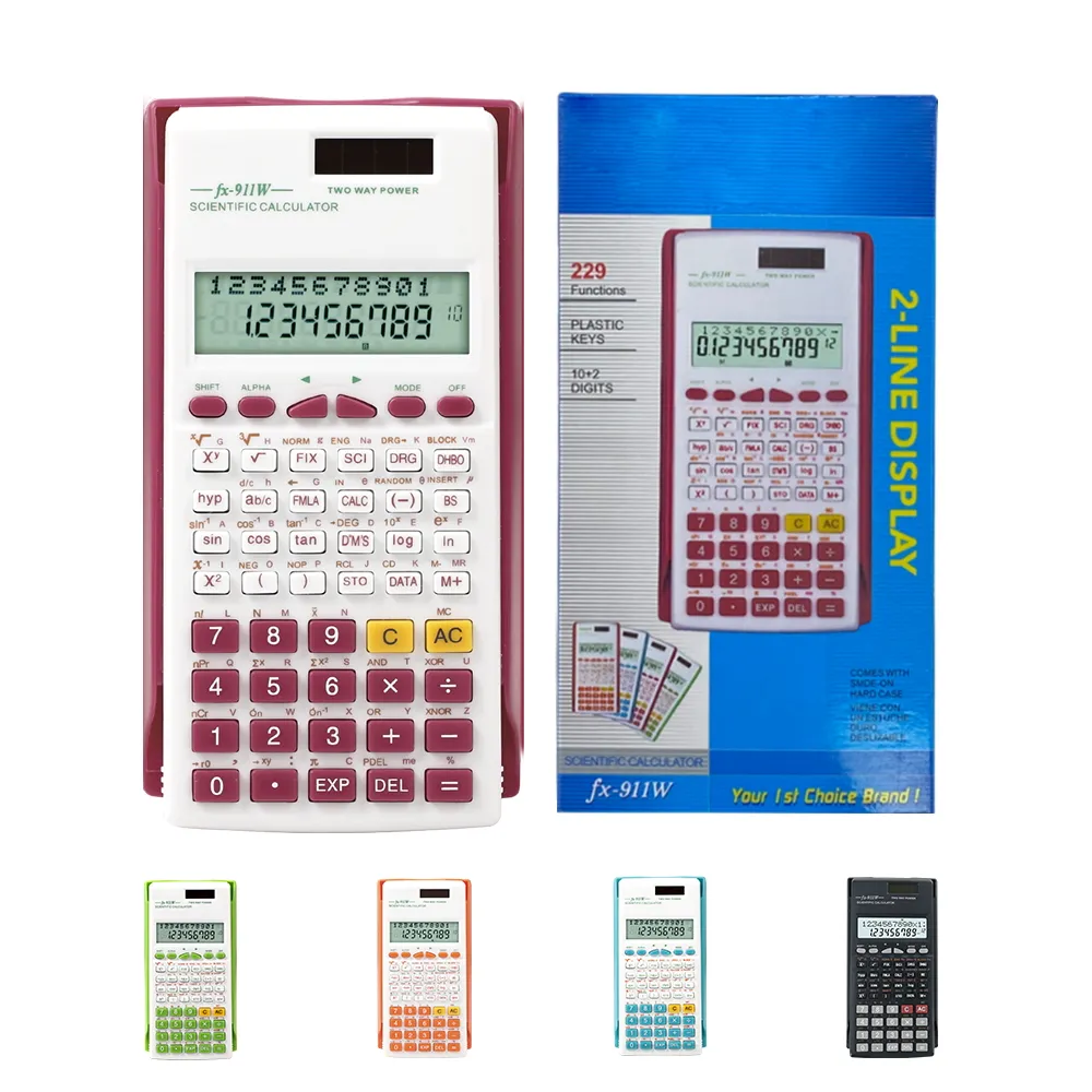 Kalkulator Calculadoras Electronica Warna-warni 10 + 2 Digit Perlengkapan Sekolah Kantor 911W Calculadora Profesional