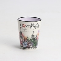 Tasse souvenir touristique personnalisée de Russie, petite tasse à vin en céramique, verre à shot en porcelaine