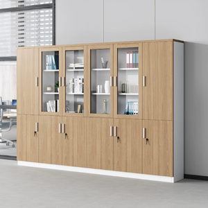 Armoire <span class=keywords><strong>de</strong></span> classement moderne en bois, design simple et élégant, <span class=keywords><strong>avec</strong></span> porte en verre transparent et panneau <span class=keywords><strong>de</strong></span> verrouillage, idéale pour le <span class=keywords><strong>rangement</strong></span> <span class=keywords><strong>de</strong></span> <span class=keywords><strong>bureau</strong></span> - Nouveauté ! - Product Image 3