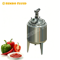 Cuve de mélange industrielle automatique en acier inoxydable de qualité alimentaire, haute efficacité, pour chocolat, sauce tomate, sauce chili et applications chimiques