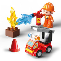 Feelo FL42002 Juego de Bloques de Construcción Clásicos de 173 Piezas con Escena de Estación de Bomberos para Niños, Juguete para Jugar al Juego de Bombero